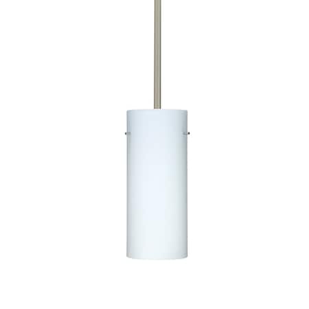 Besa Lighting Stilo 10 Stem Pendant, Opal Matte, Satin Nickel Finish, 1x9W LED 1TT-412307-LED-SN